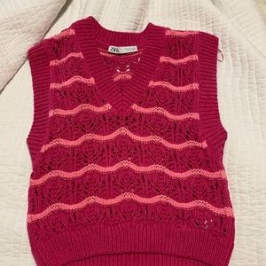 Pink knit vest